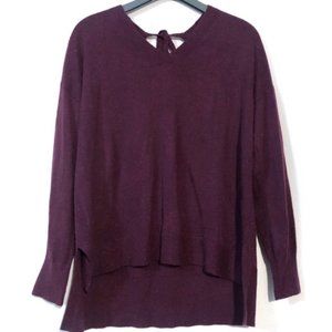 LOFT High Low Speckled Sweater Back Tie Large